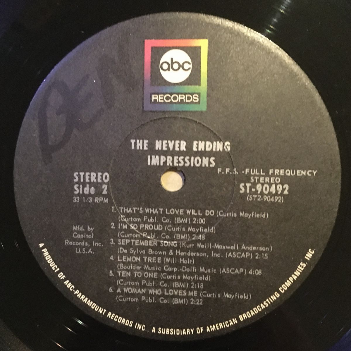 IMPRESSIONS - The Never Ending Impressions (abc ST-90492): CREOLE